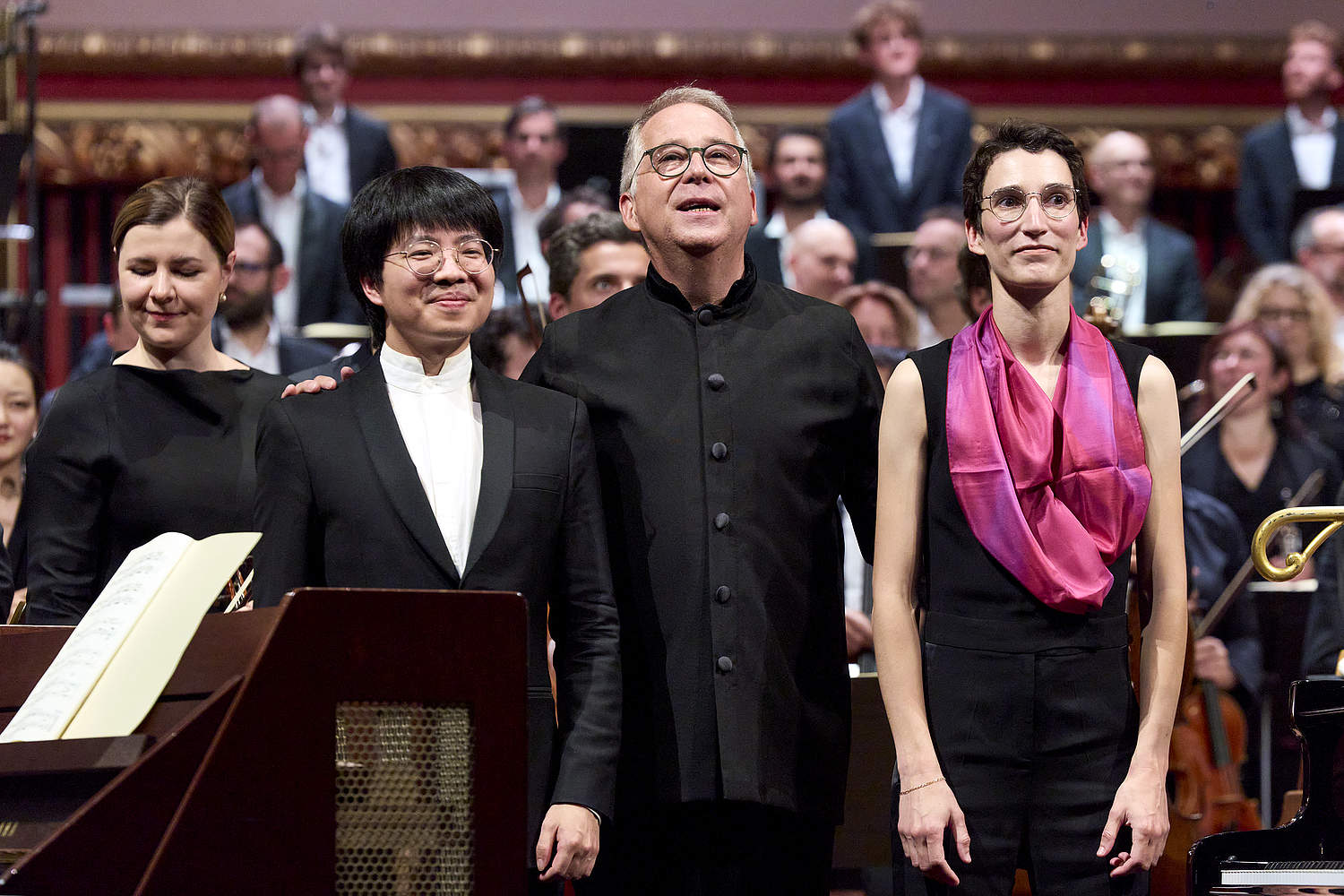 © Dougados Magali Symphonic concert of Olivier Messiaen's Turangalîla-Symphonie with conductor Bertrand de Billy, pianist Kit Armstrong and Martenot ondist Cécile Lartigau and the Orchestre de la Suisse Romande at Geneva's Victoria Hall.